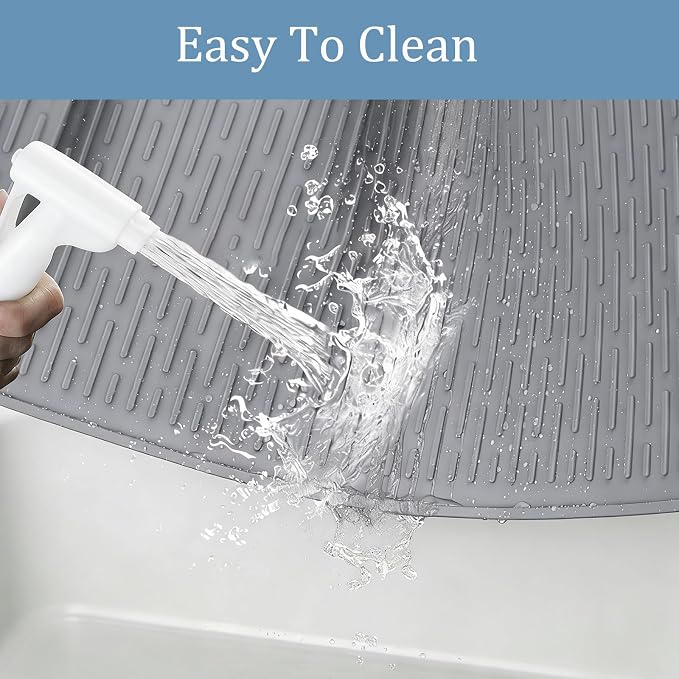 Silicone Pet (39.8"x27.8") Feeding Mat, Waterproof Dog Bowl Mat for Floors, Non-Slip Tray for Cat Food and Water, Easy-Clean Placemat for Indoor Pets