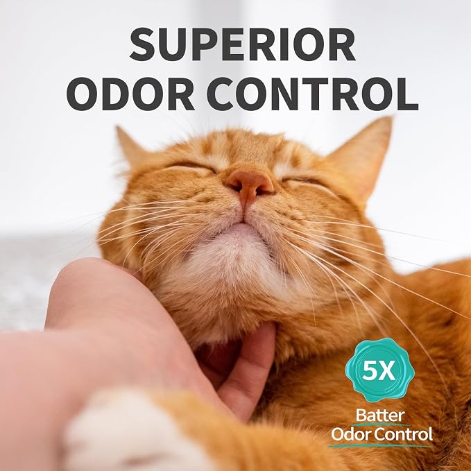 ABCPET Cat Litter Crystals No Clumping Odor Control Kitty Litter Non-Clumping No scooping Low Dust, Low Tracking, Dehydrates Waste Cologne - 17.2 lbs (4 x 4.3 lb Packs)