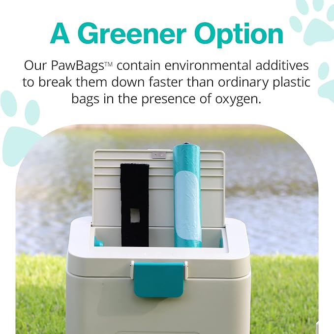 PawPail Scented Dog Poop Bags Refill with Carbon Filter - 1 Roll of 150 XL Dog Waste Bags with Poop Filter - Mild Floral Scent, Leakproof, & Durable - For Pet Waste Station
