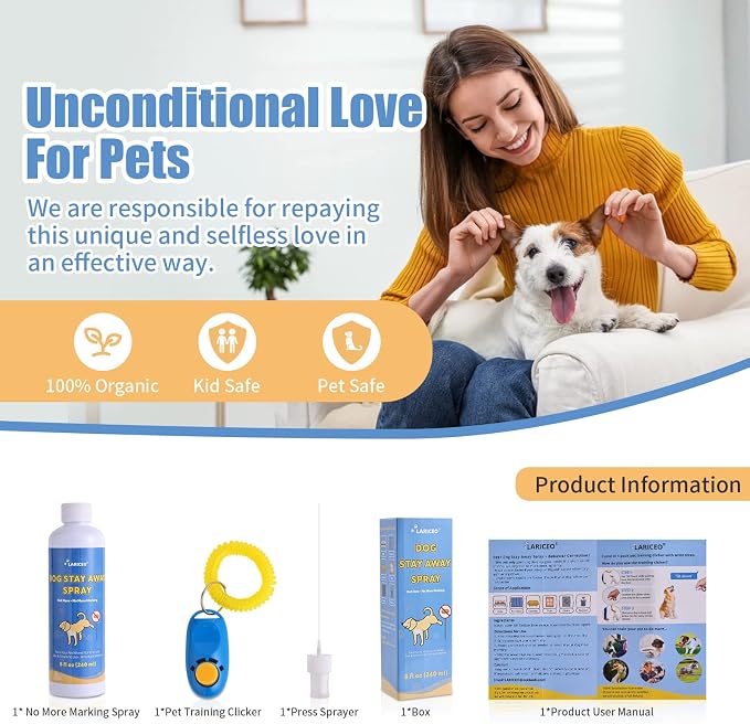 8 Oz Gentle and Effective Pet Behavior Aid, Help Dogs Stop Marking in Your Home, Effective Training Spray for Dogs to Stop Unwanted Marking and Messy Urination