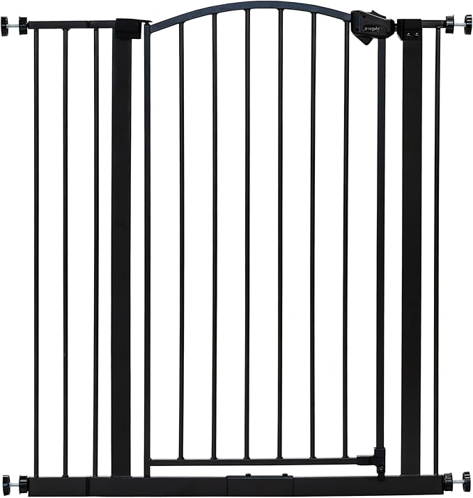 Regalo Easy Step Extra Tall Arched Décor Walk Thru Baby Gate, Includes 4-Inch Extension Kit, 4 Pack Pressure Mount Kit and 4 Pack Wall Mount Kit, Bronze, 36-Inches Tall (Pack of 1)