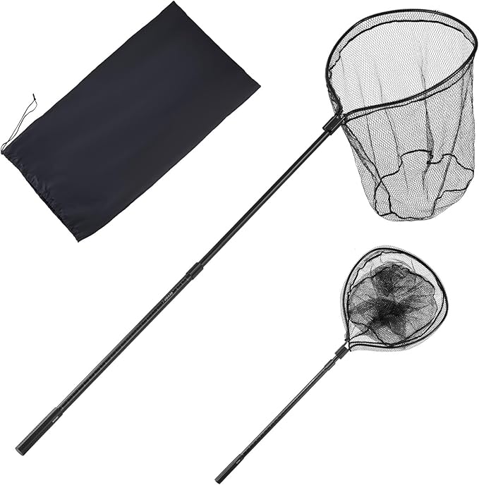 VEVOR Fishing Net, Landing Nets with Telescopic Handle Lightweight and Stronger Fish Gear, Durable and Fish-Friendly, for Kayak, Boat, Bank, Pond