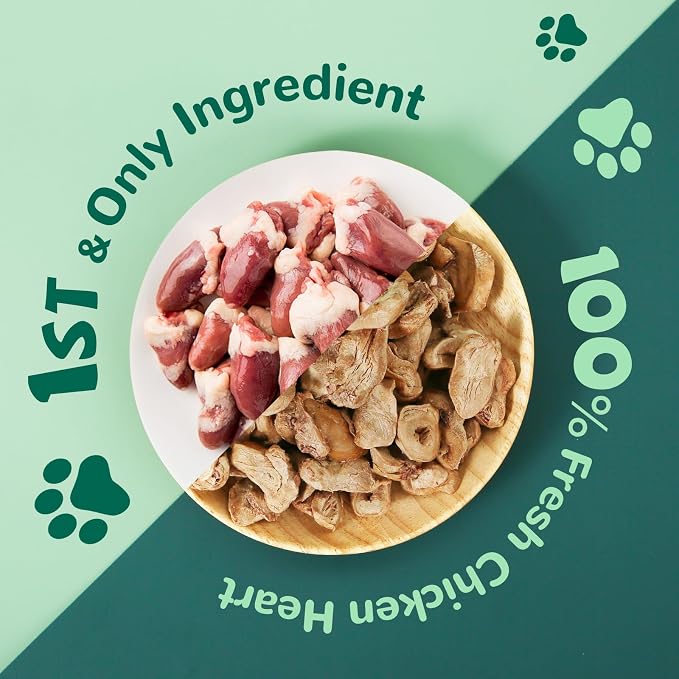 PAWUP Freeze Dried Quail Egg Yolk Pet Treats, Freeze Dried Chicken Heart Pet Treats, Freeze-Dried Pet Food for Dogs, Cats, Pure Fresh Ingredient