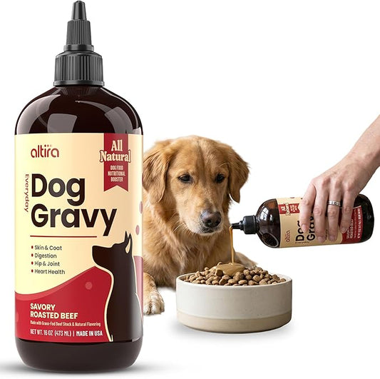 Everyday Dog Gravy - Wet Dog Food Topper for Dry Food with Glucosamine, MSM, Beef Bone Broth, Omega 3, Probiotics and Taurine - Skin, Coat, Heart, Hip and Joint Support, 16 oz (Beef)