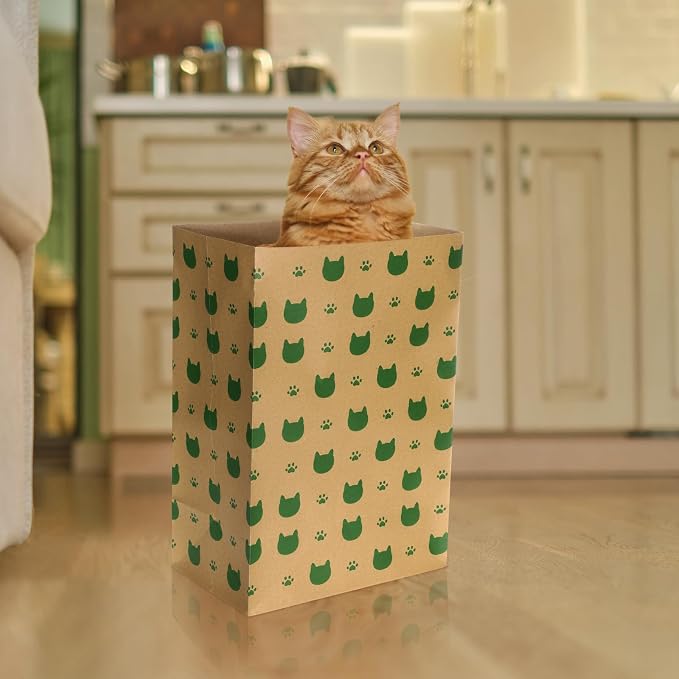 Feifeiya 20 Count Cat Paper Bags Cat Toys Hideout for Cats & Kittens, Fun & Engaging Play Tunnel Toy Bag Collapsible Tunnel Pet Paper House, Brown