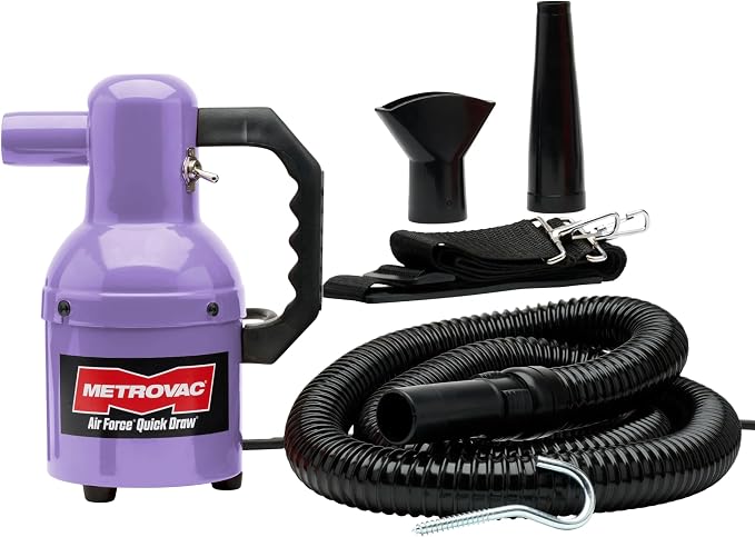 METROVAC Quick Draw Cosmic Purple Dog Dryer | Portable Pet Dryer & Dog Blow Dryer | 1.3 HP Single Speed USA