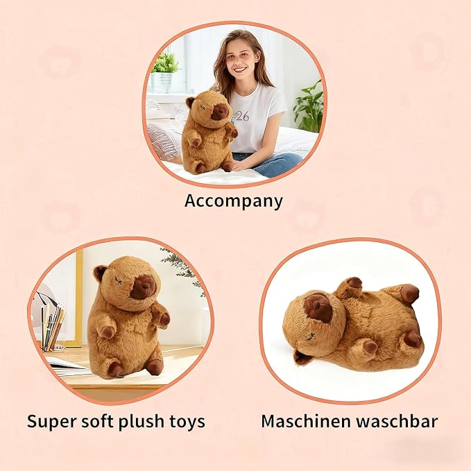 rytopt Breathing Stuffed Animal, Breathing Plush, Simulated Breathing Sounds, 4 Gear Adjustment, Volume Control, Portable Plush Toy with Music & Lights