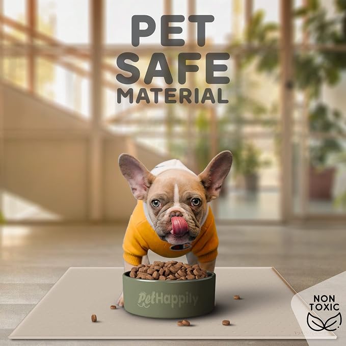Dog Food Mat - Raised Edges Dogs Mat for Food and Water Prevent Spill, Waterproof Cat Food Mats Protect Floors, Easy Clean Dog Bowl Mats for Food and Water, Silicone Pet Food Tray