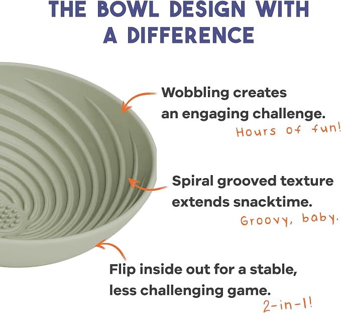 Paradise and Wobbowl Bundle – Silicone Lick Mat and Slow Feeder Bowl for Dogs - Dishwasher Safe Pet Dishes - Extend Mealtimes for Fast Eaters