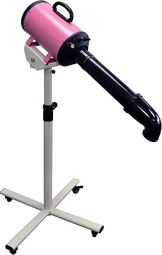 Flying Pig High Velocity Dog Pet Stand Grooming Dryer w/Variable Air Speed & Heat (Pink)