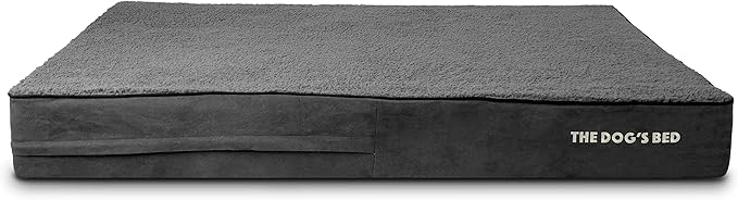 The Dog’s Bed Replacement Outer Cover, Plush Fabric, Grey Plush, XXL, 6-Inch