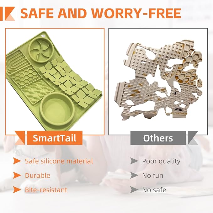 SmartTail Lick Mat for Dogs and Pet Hair Removal Glove