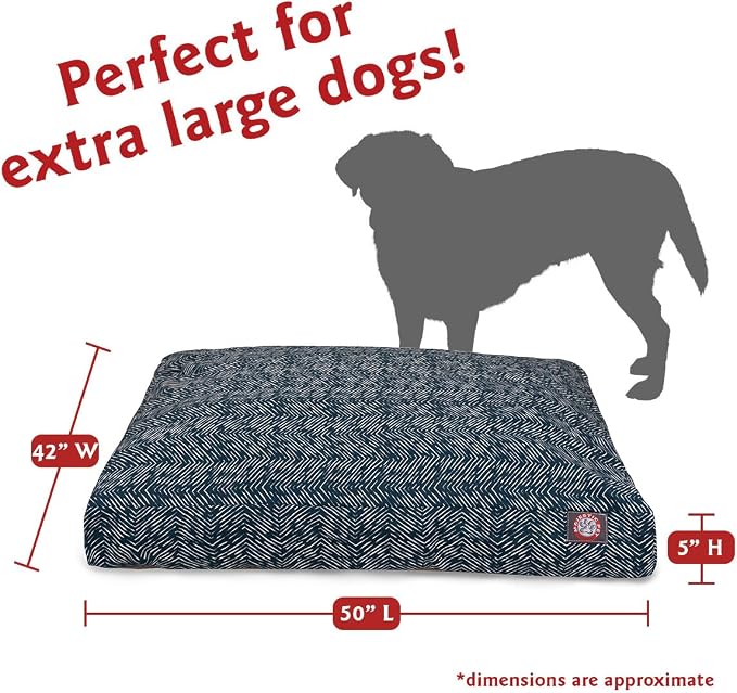 Teal Native Rectangle Indoor Outdoor Pet Dog Bed With Removable Washable Cover By Majestic Pet Products, Navy Blue, X-Large