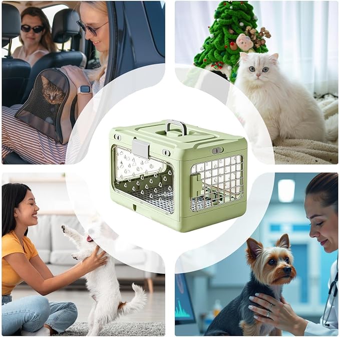 Genérico Canine Cage – Rigid Portable Foldable | Rigid Cat Carrier | Puppy Outings and Camping Outdoor Cycling Hiking Travel