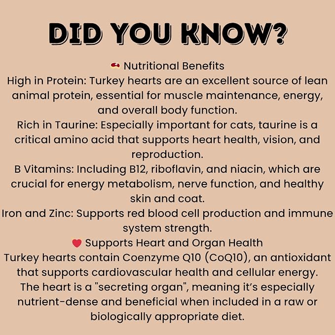 hotspot pets Freeze Dried Turkey Hearts Treats for Cats & Dogs - Made in USA, 1lb Big Bag, Single Ingredient All Natural Grain-Free Turkey Heart - Great for Training, as a Topper or Snack