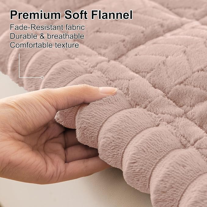 Smiry Couch Cover for Dogs, Non Slip Fuzzy Pet Sofa Covers Washable for 3 Cushion Couch, Soft Thick Furniture Protector for Cats Dogs, Against Fur, Dirt, Scratch Resistant (Dusty Pink, 43"x82.7")