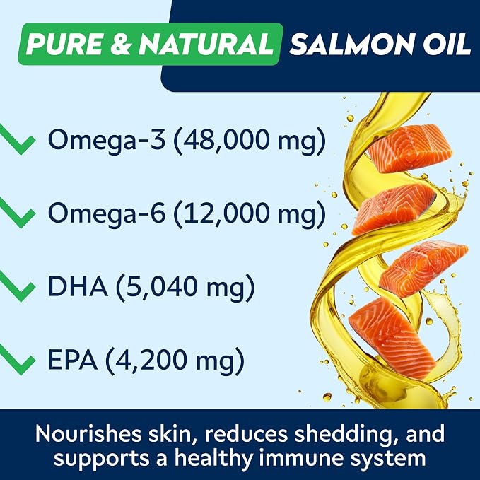 Fish Oil Omega 3 6 9 Chews for Dogs - Allergy and Itch Relief - Flea and Tick Chews for Dogs - Skin and Coat Supplement - Shedding, Itchy Skin Relief - 170Ct - Chicken Liver