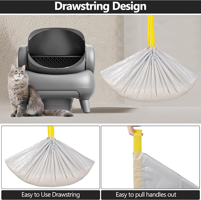 30 Count Cat Litter Bags, Compatible with Neakasa M1 Open-Top Self Cleaning Cat Litter Box, 3 Mils Super Thick Replaced Waste Bags, 27" x 13" Kitty Litter Waste Receptacles Bags