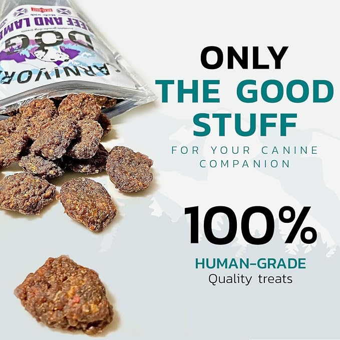 Carnivore Dog Treats, Human Grade, Grass-fed and Finished Beef and Lamb Made with Redmond Real Salt, No Additives - Healthy, Chewy, Training Snacks for All Breeds, Lamb Slider, Pack of 3
