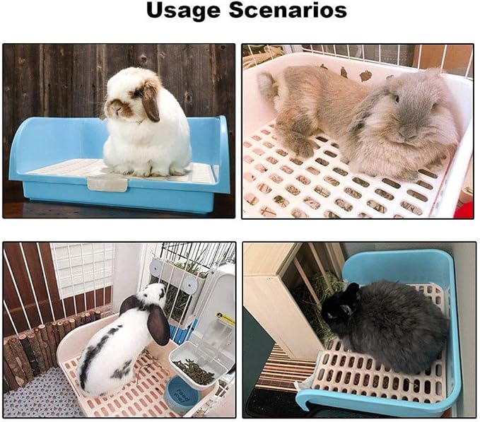 2 Pcs Guinea Pig Bed Mat Washable, Rabbit Winter Bed Pad for Indoor, Warm Small Animal Bed Mattres & Large Rabbit Litter Box, Small Animal Potty Trainer, Bunny Corner Toilet Box for cage