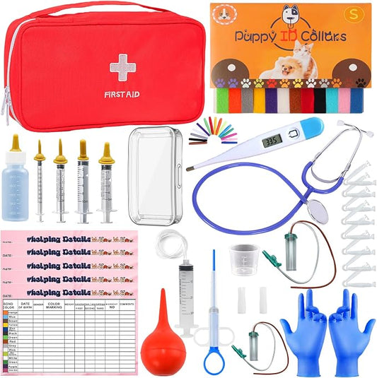 kewen Puppy Kitten Whelping Supplies, Whelping kit for Puppies Birth,Kitten Supplies,Dog Supplies,Puppy kit,Kitten Bottle Feeding kit for New Born Puppy Supplies and Kitten (Whelping Kit)