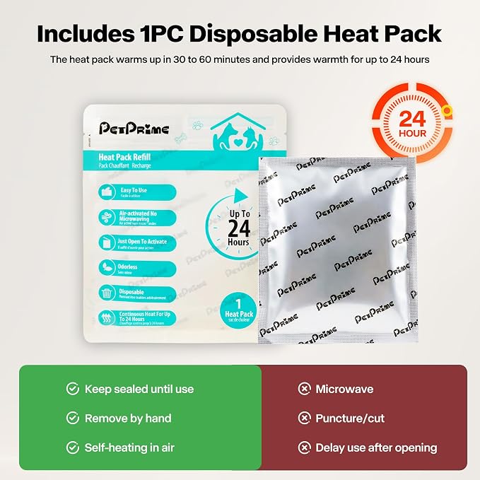 Pet Prime Heartbeat Dog Toy for Puppy Anxiety with Rechargeable Heartbeat - Smart Timer and Adjustable Speed Features to Soothe Puppies,Include 1PC Disposable Heat Pack for Extra Comfort (Bear)