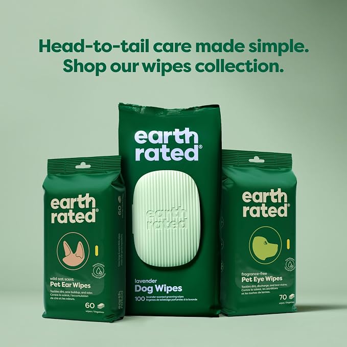 Earth Rated Ultimate Dog Grooming Bundle - Includes Unscented Grooming Wipes, Hypoallergenic Ear and Eye Wipes