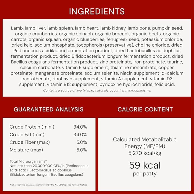 Stella & Chewy's Freeze-Dried Raw Dinner Patties - Dandy Lamb Recipe - High Protein Grain-Free Puppy & Dog Food - Perfect for Picky Eaters - 25 oz (Pack of 2)