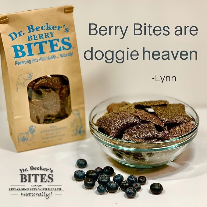 Dr. Becker's Berry Bites | Made from Acai Berry, Bilberry, Pomegranate, Blueberry | Grain Free Antioxidant Liver Training Treats for Dogs & Cats, 5 oz (Pack of 3)