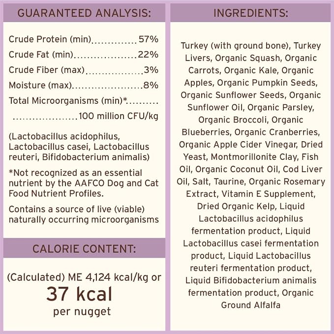 Primal Freeze Dried Raw Cat Food Nuggets Turkey, Complete & Balanced Meal or Topper, Premium, Healthy, Grain Free, High Protein Raw Cat Food with Probiotics (5.5 oz)