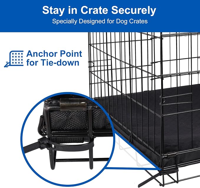 Indestructible Dog Beds, Enhanced Quilted Chew Proof Dog Crate Pad for Aggressive Chewer, Washable Cover Dogs Mat for Crate, Non-Skid Kennel Pad, Durable Pet Bed for Puppy (Black, 40"x27")