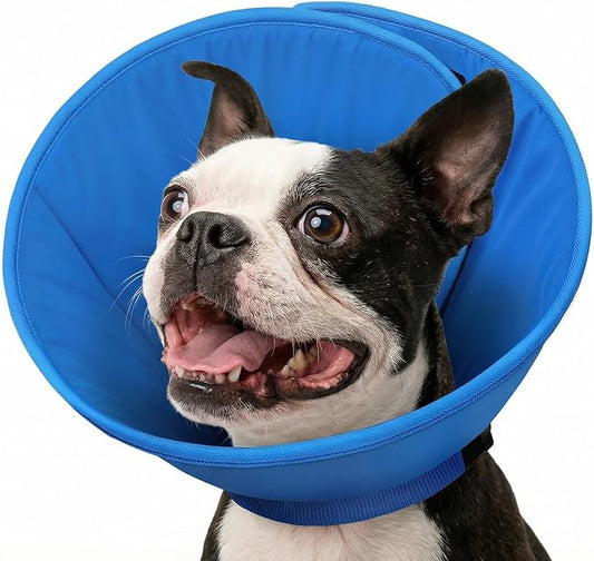 Adjustable Dog Cones, Soft Cone for Dogs to Stop Licking, Dog Cone Collar Alternative for Small Dogs, Pet Recovery Collar After Surgery with Quick Release Buckle, Blue S