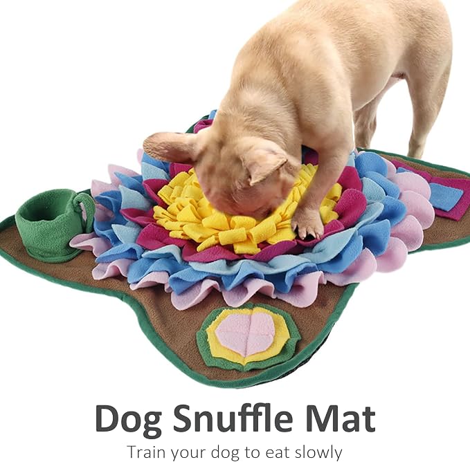 Dog Snuffle Mat, Slow Feeding Lick Pad, Strawberry Dog Chew, Corn Squeak Puppy Toy for Small Medium Large Breeds, Interactive Puzzle Toys for Training Foraging Enrichment Skills