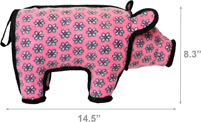 TUFFY® : 2 Pack Pig Dog Toy: Ultra Durable Plush Toy with Multiple Layers & Reinforced Seams, Washable and Floats, Original Construction