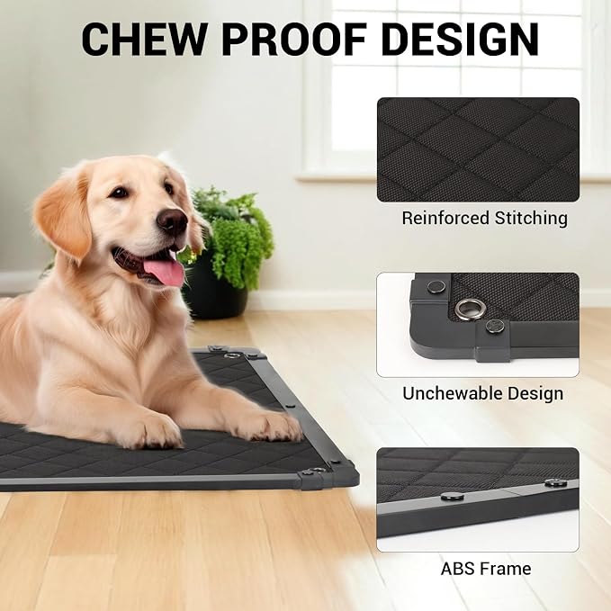 GRENTY Chew Proof Dog Crate Pad for Aggressive Chewers, Dog Bed, Waterproof Crate Pads for Cages, Durable Crate Mat for Small Pet（35x22 in）