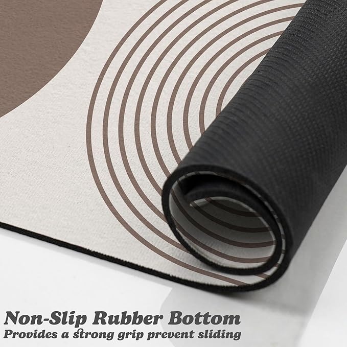 Dog Food Mats,Cat Absorbent Water Bowl Feeding Mats Pet Placemats for Food and Water Brown Bohemia 12 * 20 inch
