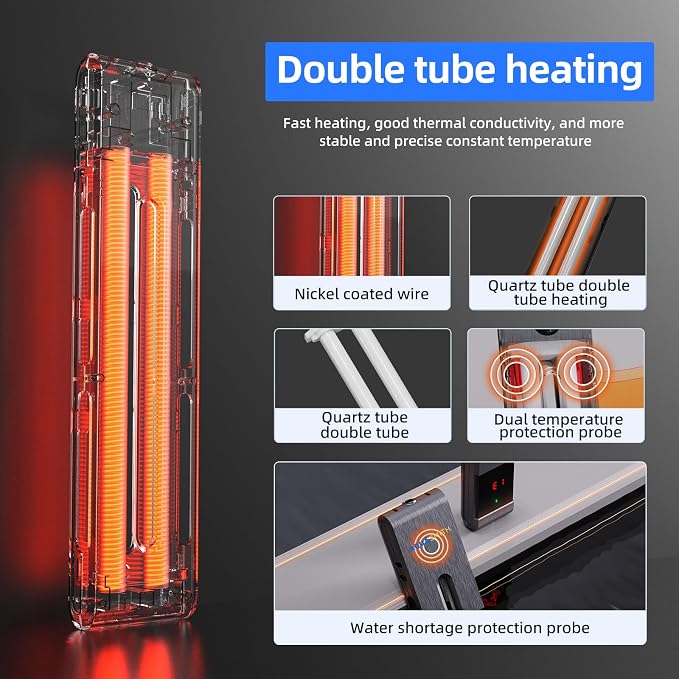 AQUASMITH Aquarium Heater,500W Fish Tank Heater,Suitable for 90-120 Gallon Fish Tank,Dual-chip Intelligent Temperature Control,Has a Variety of Intelligent Security Protection Functions