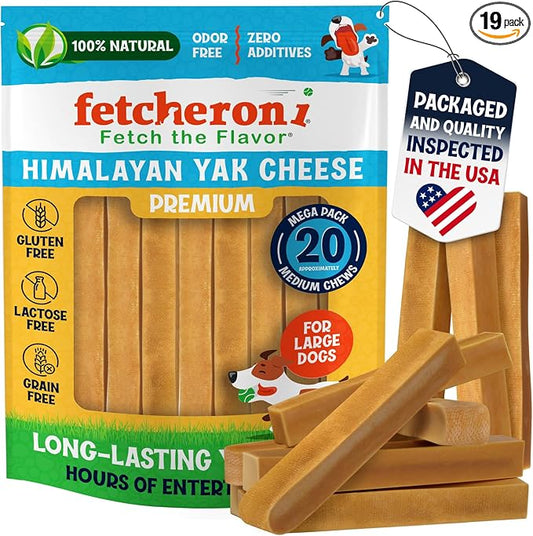 Himalayan Yak Cheese Chews - Natural Dog Bones - Yak Cheese Himalayan Dog Chews – Long Lasting Himalayan Dog Cheese Chew - Yak Chews for Large, Medium and Small Dogs (Medium, 3lb Bag)