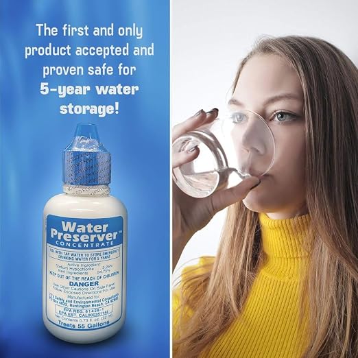 Water Preserver for 55 Gallon Water Tank - Purifies Water for Drinking for 5 Years - Ideal for Emergency Water Storage or Rain Collection - Survival Kit, Earthquake, Hurricane, Emergency Water-5 Pack