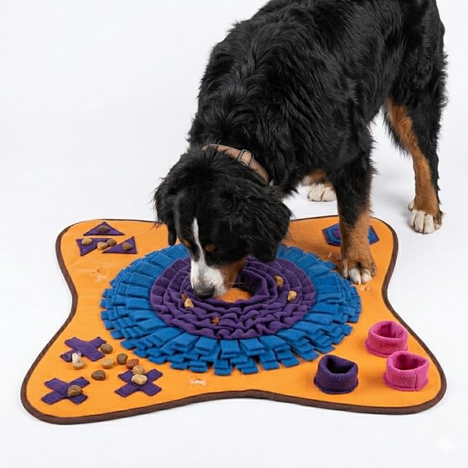 PET ARENA Snuffle Mat for Dogs - Adjustable Interactive Puzzle Toy (Orange, Purple, Blue, Pink)