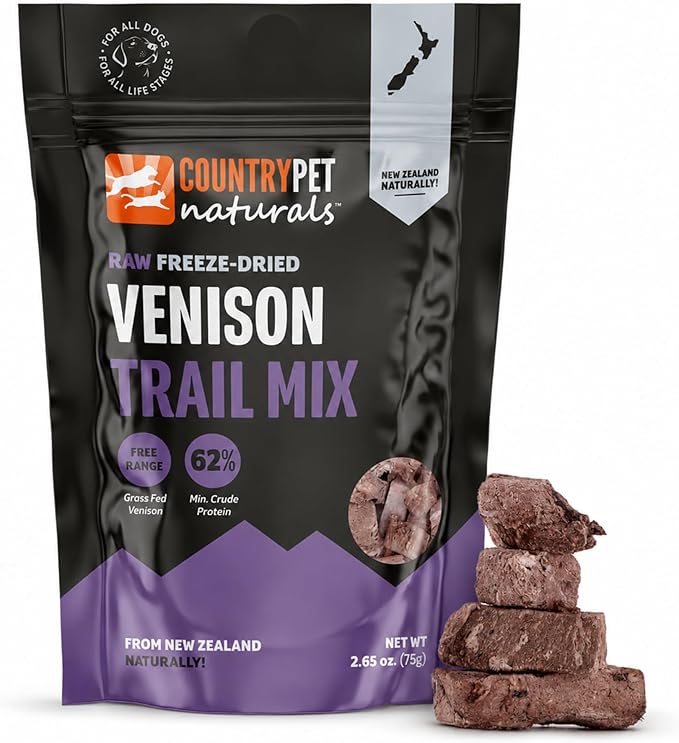New Zealand Raw Freeze-Dried Venison Pure Protein Treats - Lung, Spleen, Kidney - 62% Protein Content. Grass-Fed, Single Ingredient, Grain/Gluten Free, Treat & Topper. 1-Pack