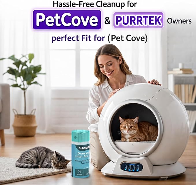 150 Count Cat Litter Liners - Compatible with Petcove & Purrtek Litter Boxes – Heavy Duty, Leak-Proof