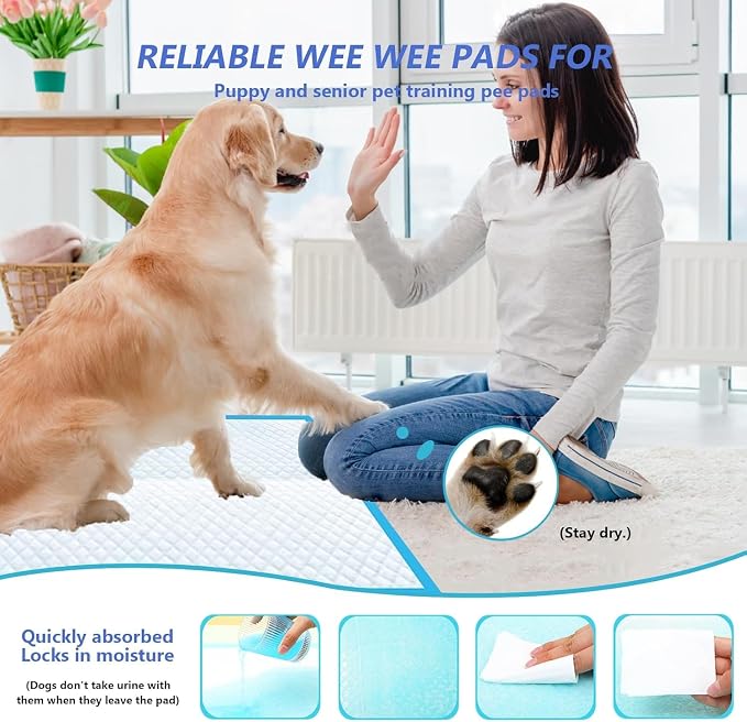 XXXL Puppy Pee Pads for Dogs 31"x47" 40 Count, Pee Pads Extra Large, Leak-Proof & Super Absorbent Dog Pee Pads, Thicken Disposable Potty Pads Puppy Training Pads for Cats Rabbits