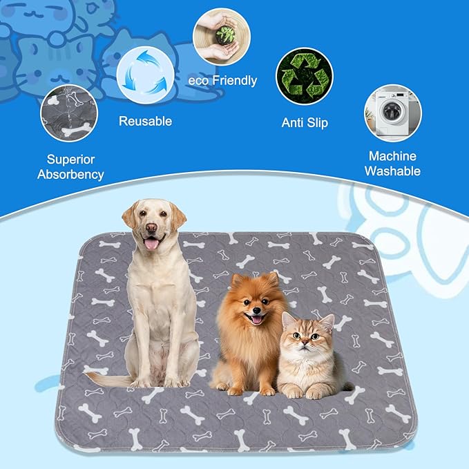 2 Pack Puppy Pads with Pheromones,Washable Puppy Pads for Dogs,Leak-Proof & Anti-Slip,Reusable Absorbent Dog Training Pad for for Playpen,Whelping Box,Potty Training (15.7" × 23.6")