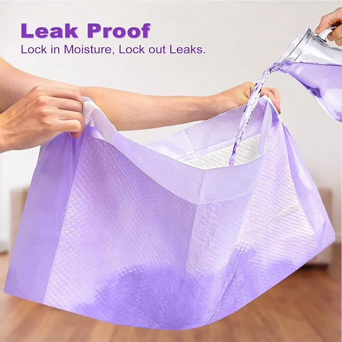 MIZOK Dog Pee Pads 36x36in, Extra Large Pee Pads for Dogs, Keeps Fresh & Clean, Ultra Absorbent Up to 11 Cups, 6 Layers Leak-Proof, Purple Lavender Color (30 Counts)