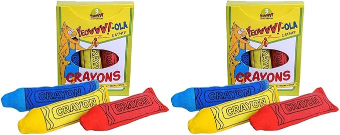 Ducky World 2 Pack of Yeoww!-Ola Catnip Crayons Cat Toy, 3 Toys Each