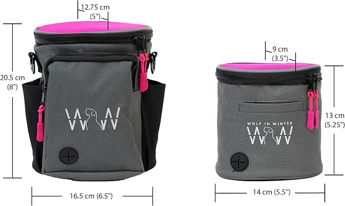 Quickdraw Dog Treat Pouch – Training Bag with Poop Bag Dispenser, Clicker Holder and Waist Belt – Hands-Free, Reflective and Durable for Puppy Training, Walks and Hikes (Raspberry/Camo)