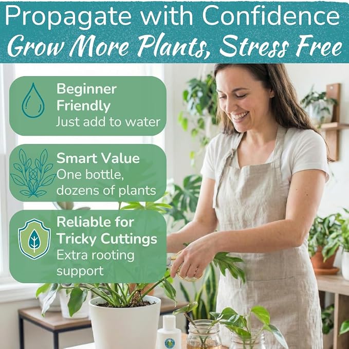Houseplant Prop Drops – Rooting Hormone for Cuttings & Propagation Promoter | Root Growth Hormone & Root Stimulator | Supports Faster Root Development in Water & Soil Propagation | 8 oz
