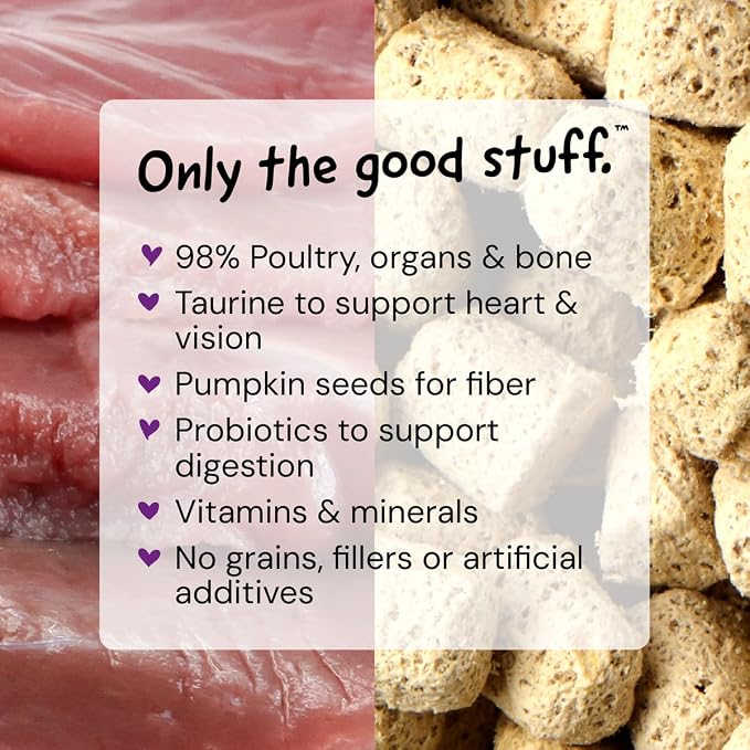 Stella & Chewy's Freeze-Dried Raw Cat Dinner Morsels - Premium Duck & Goose Recipe with 98% Cage-Free Poultry & Organs - Natural Grain-Free Cat & Kitten Food - Made in USA - 18 oz