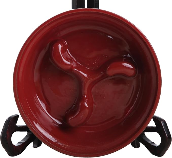Willow Ceramics Dog Bowl – Handmade Ceramic Slow Feeder, 13.5oz Anti‑Gulp Bowl for Small to Medium Dogs, Dishwasher Safe, Made in USA (Red, 6inch)